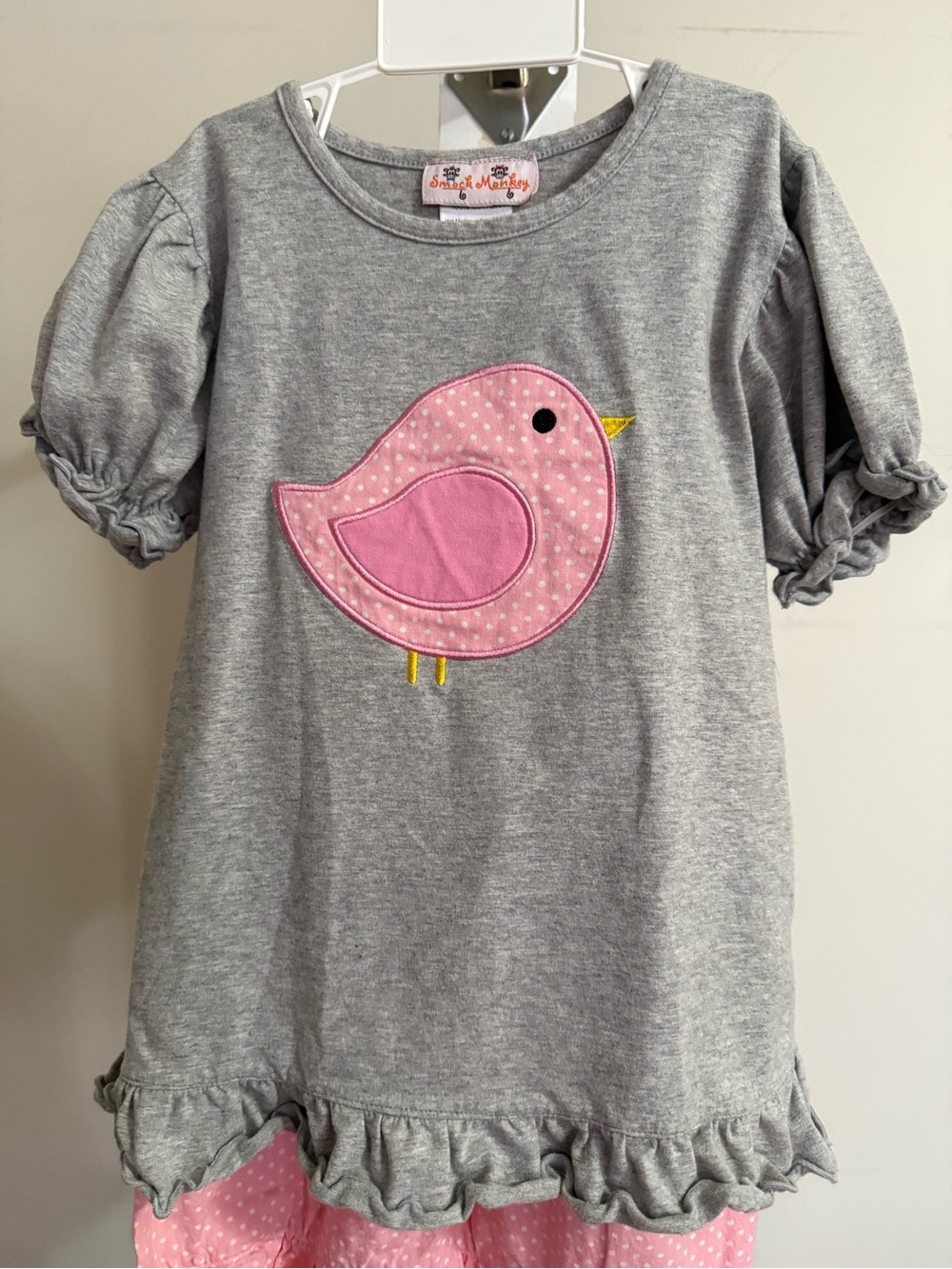 Smock Monkey Bird Appliqué Outfit - Picture 5 of 13